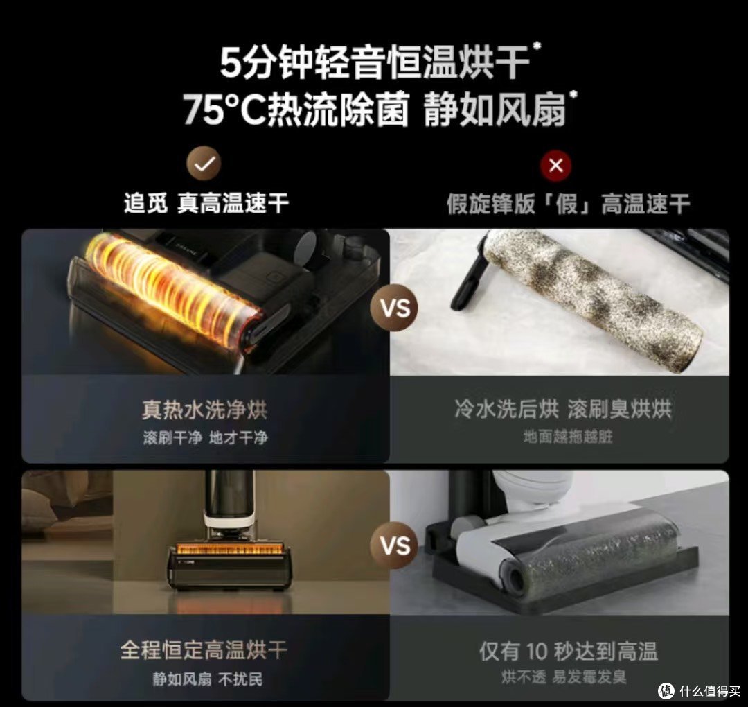 追觅洗地机H20 Ultra 旋锋版无线家用热水拖地机洗拖一体【割毛发0缠绕 100°除菌烘干 超薄180°躺平】