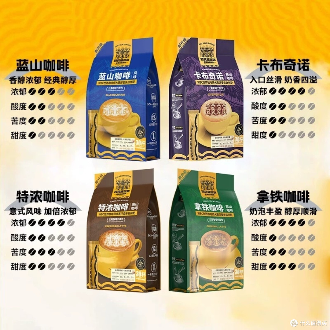 超值咖啡盛宴!四只猫咖啡五口味160杯,尽享醇厚滋味!