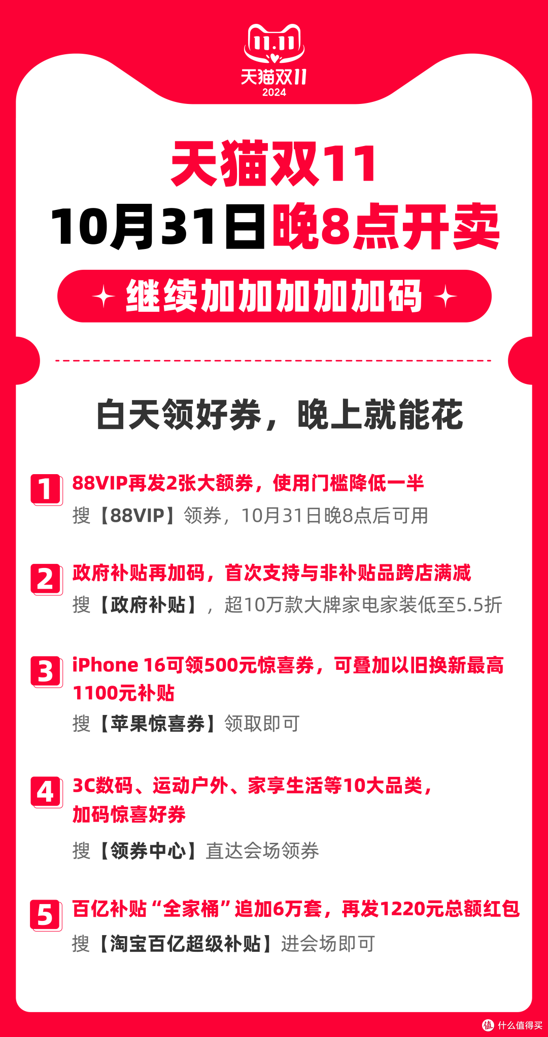 抄作业！天猫双11第二波超详细的领券攻略！附全国政府补贴爆款家电/数码产品好价汇总！
