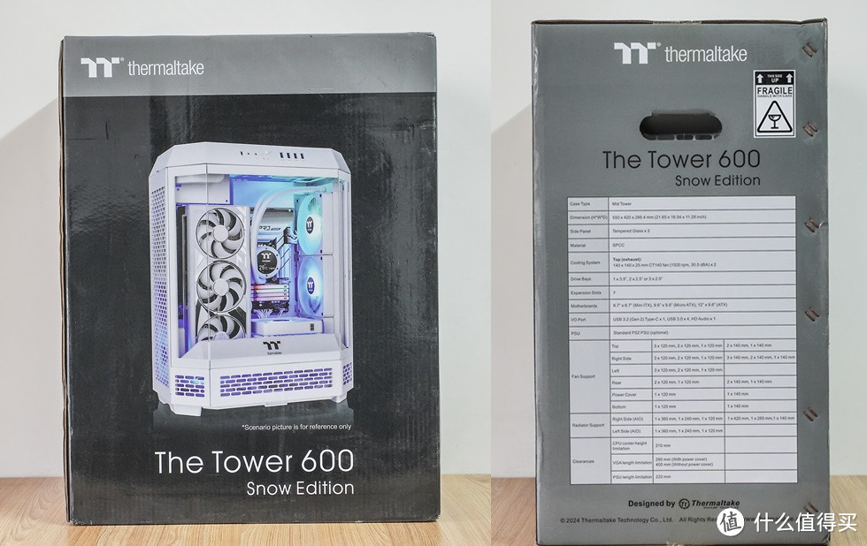 卧式白色海景房主机——9950X+TT The Tower 600白色机箱+技嘉冰雕X870E ICE主板+影驰星曜4080S装机