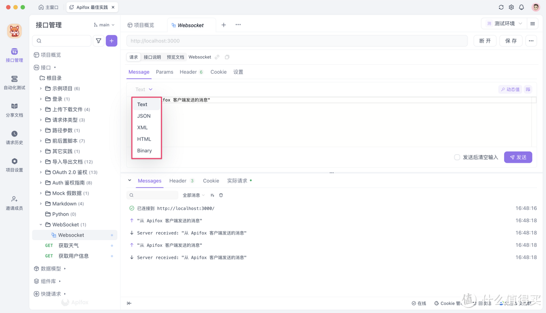 好用的 Websocket 测试工具 Apifox 推荐