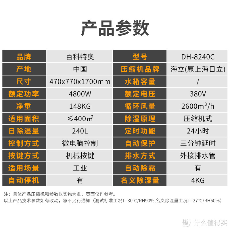 10公斤除湿机，百科特奥DH-8240C ，10公斤工业除湿机