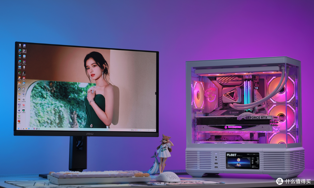 支持声控开关机+屏显,先马境界Magic海景房+Ultra7+4070TiS装机