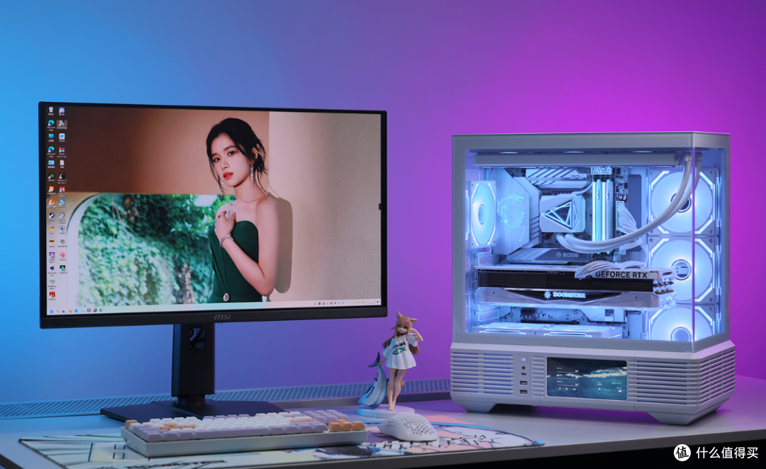 支持声控开关机+屏显,先马境界Magic海景房+Ultra7+4070TiS装机