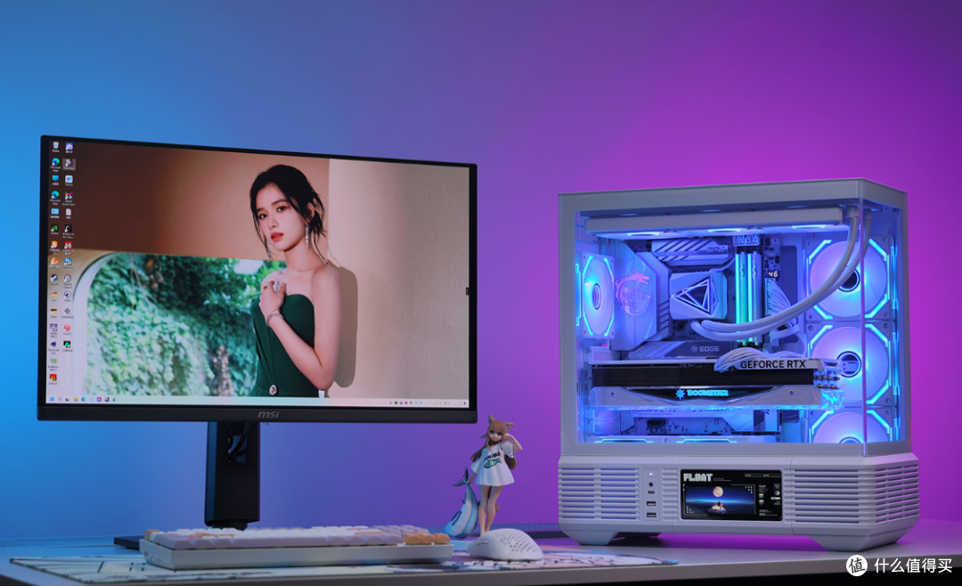 支持声控开关机+屏显,先马境界Magic海景房+Ultra7+4070TiS装机