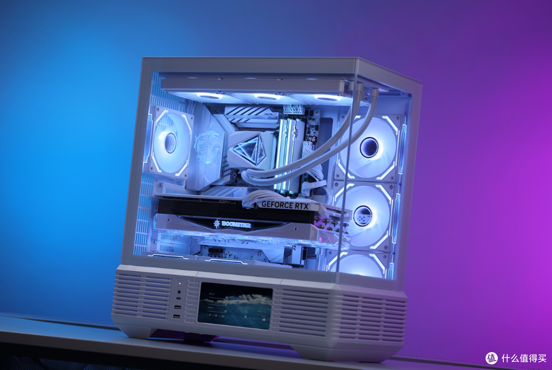 支持声控开关机+屏显,先马境界Magic海景房+Ultra7+4070TiS装机