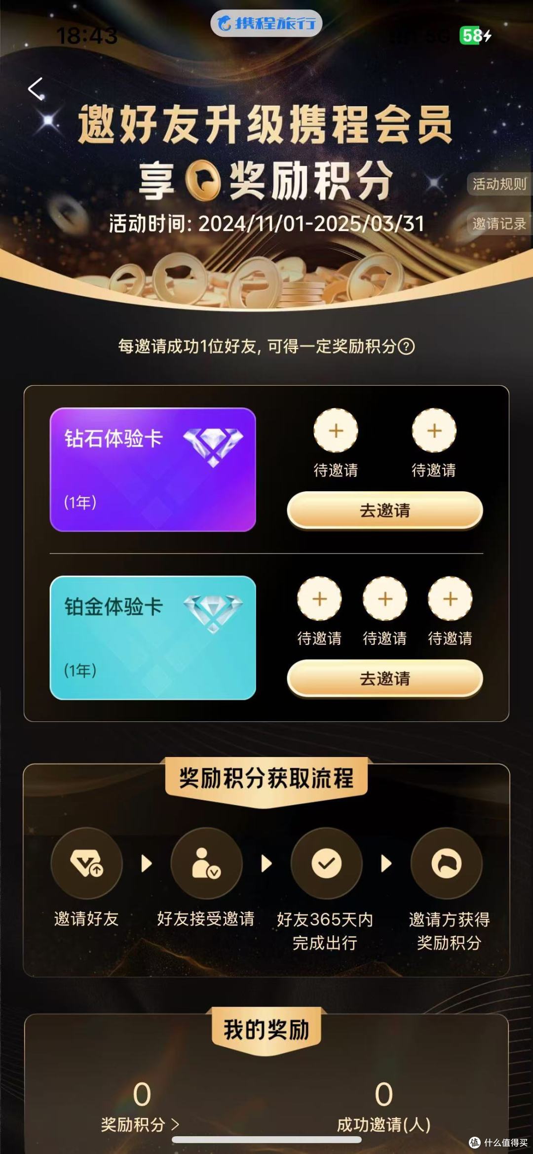 最低5.6元无门槛升级携程一年铂金!邀友升级铂金/钻石!