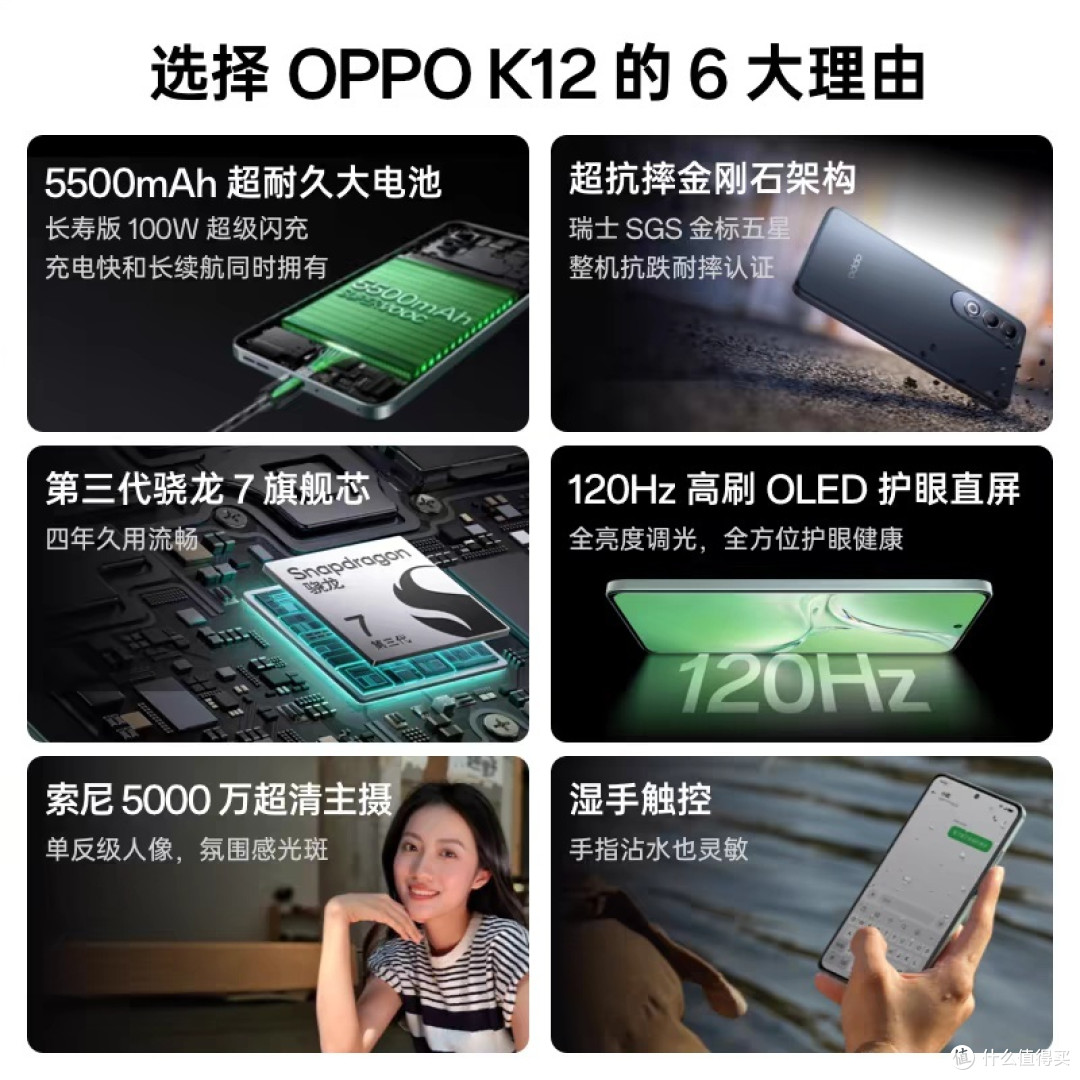 OPPO K12，100W超级闪充，5500mAh续航，适合老人和学生的备用机！