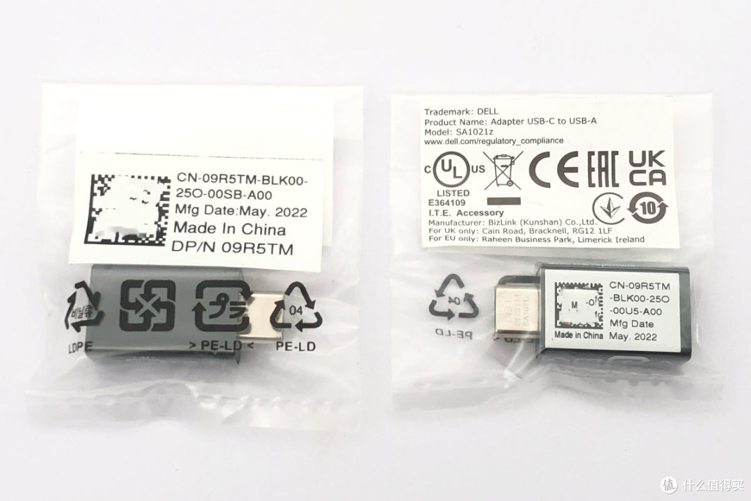 拆解报告：戴尔DELL USB C公头转USB A 3.1 Gen2母头适配器  10G 15W  DP/N 09R5TM SA1021z Adapter USB C TO USB A 手机外接U盘 U盾