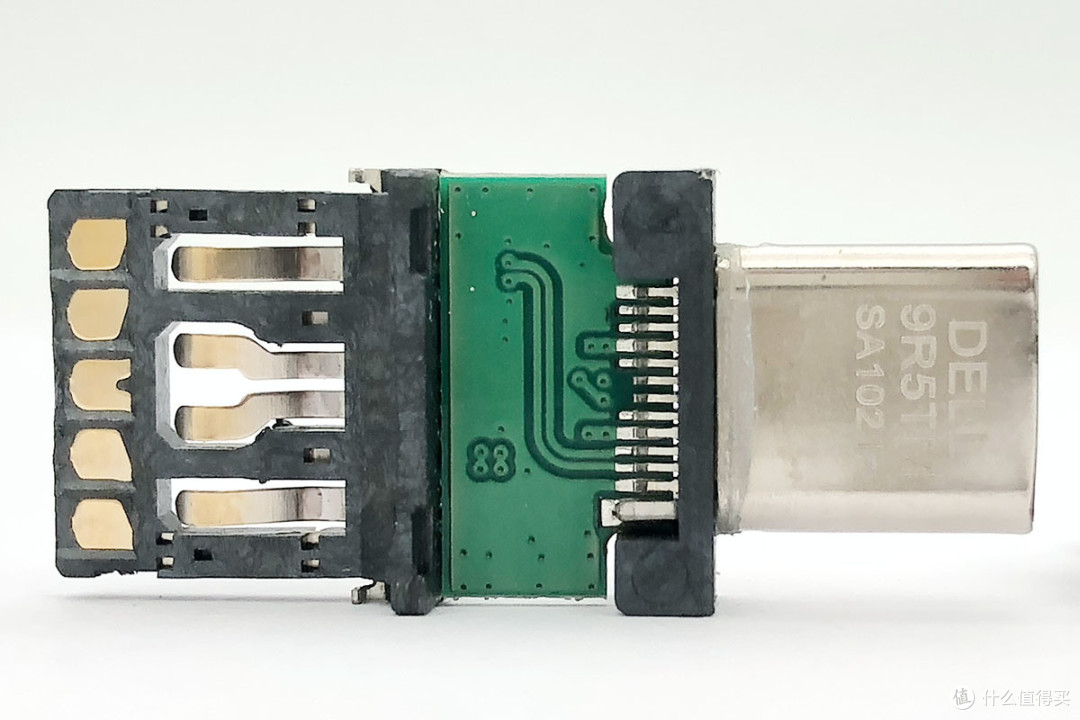 拆解报告：戴尔DELL USB C公头转USB A 3.1 Gen2母头适配器  10G 15W  DP/N 09R5TM SA1021z Adapter USB C TO USB A 手机外接U盘 U盾