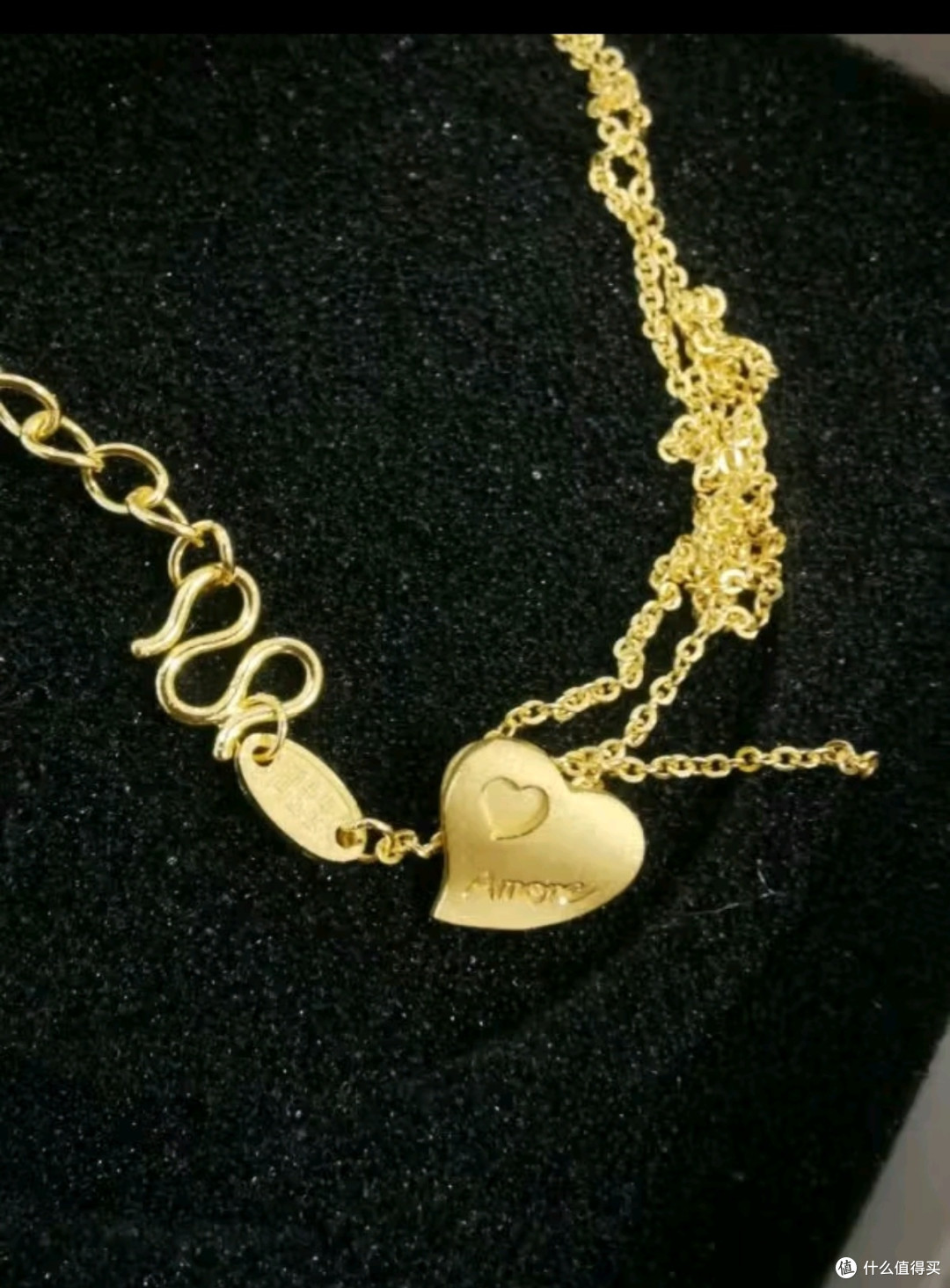 周生生圣诞礼物黄金项链足金Amore心心相印套链吊坠女款780