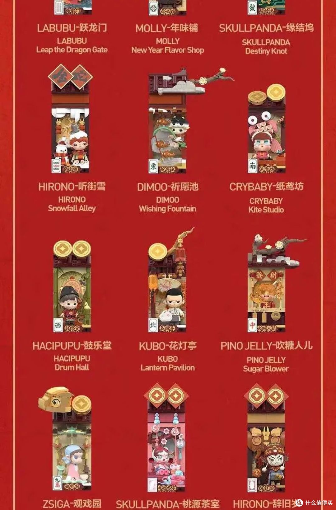 12位IP主角~泡泡玛特POPMART金蛇贺岁·新年好牌系列积木手办公布