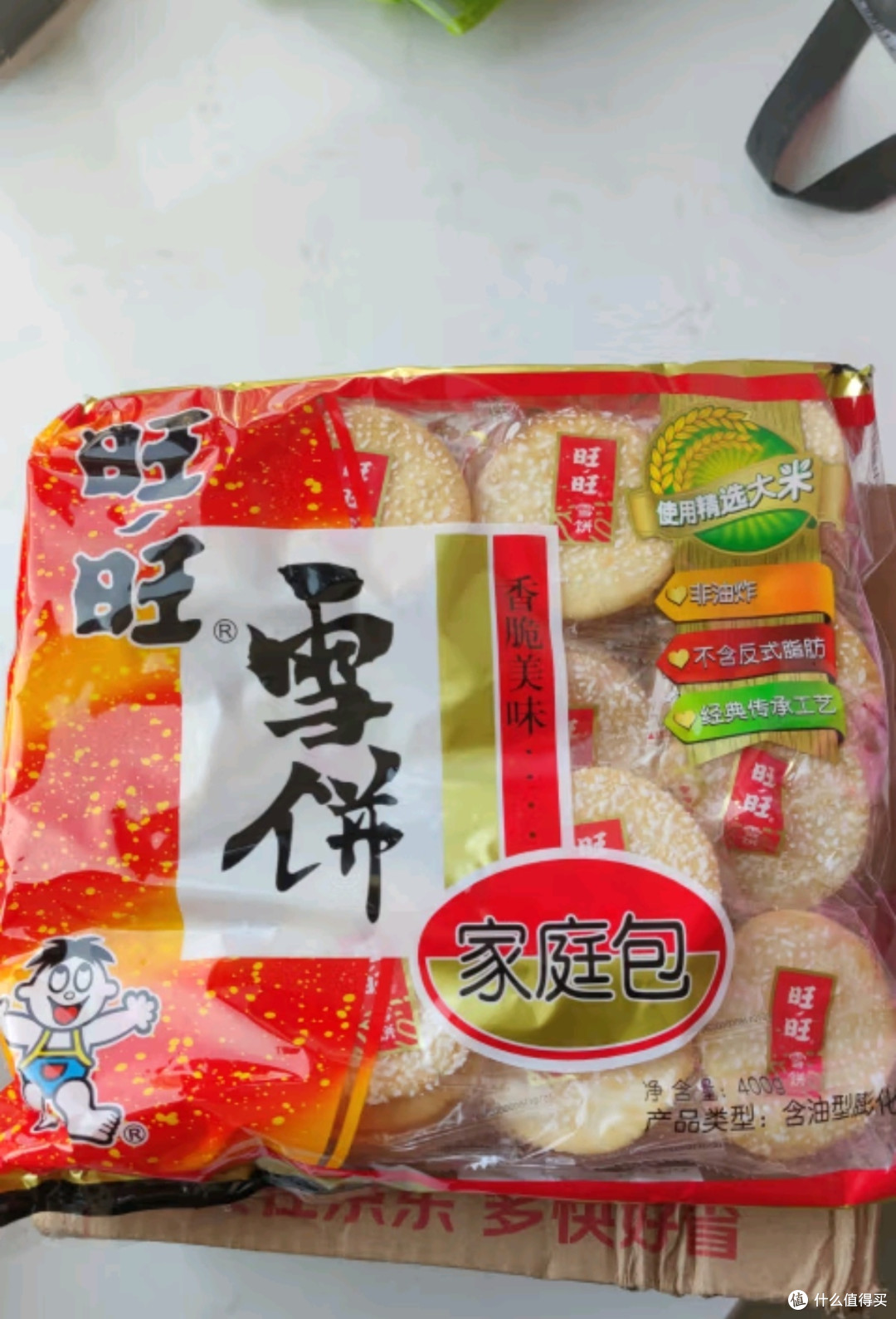 旺旺 雪饼 原味 400g 家庭装 休闲膨化食品饼干糕点零食