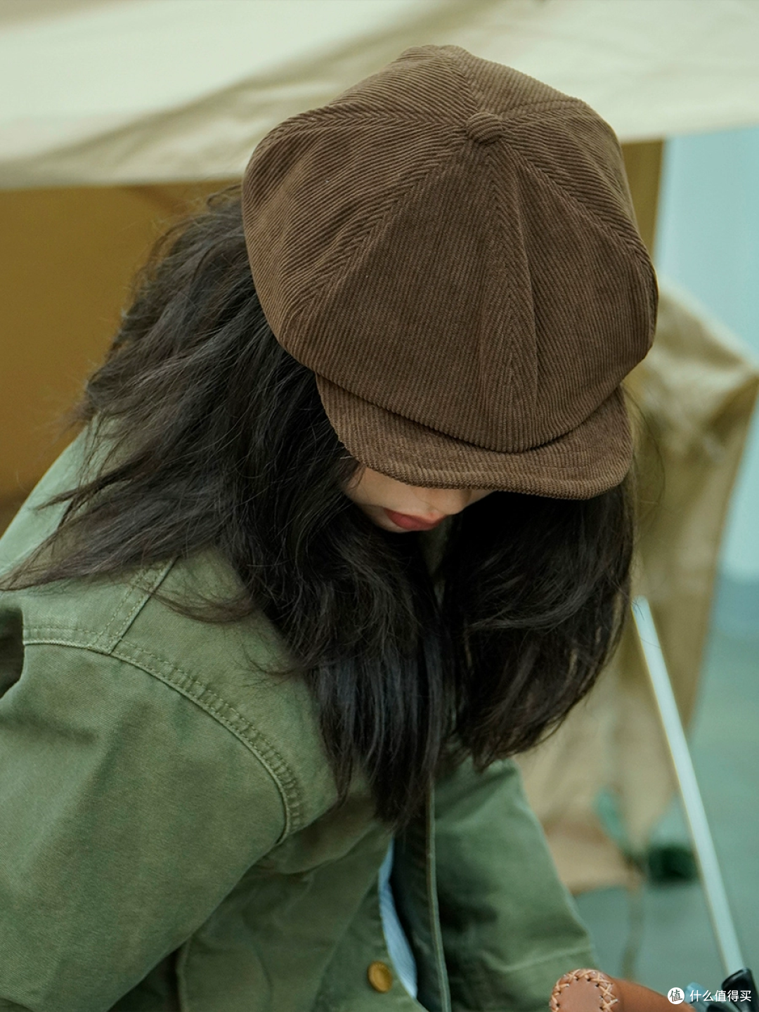 复古灯芯绒反戴贝雷帽男士日系短沿鸭舌帽云朵帽女报童帽英伦前进