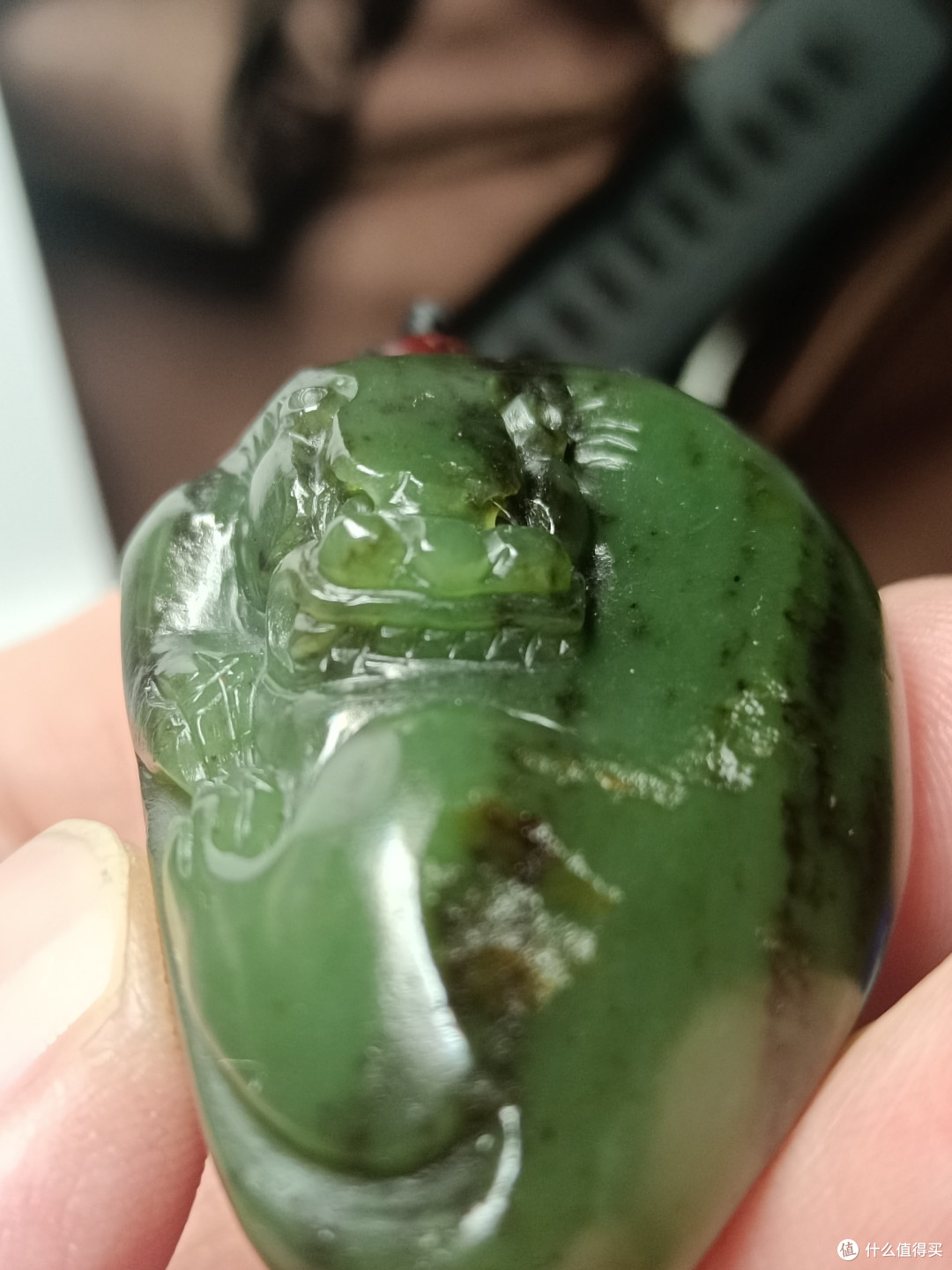 和田玉碧玉独籽料,雕回道貔貅