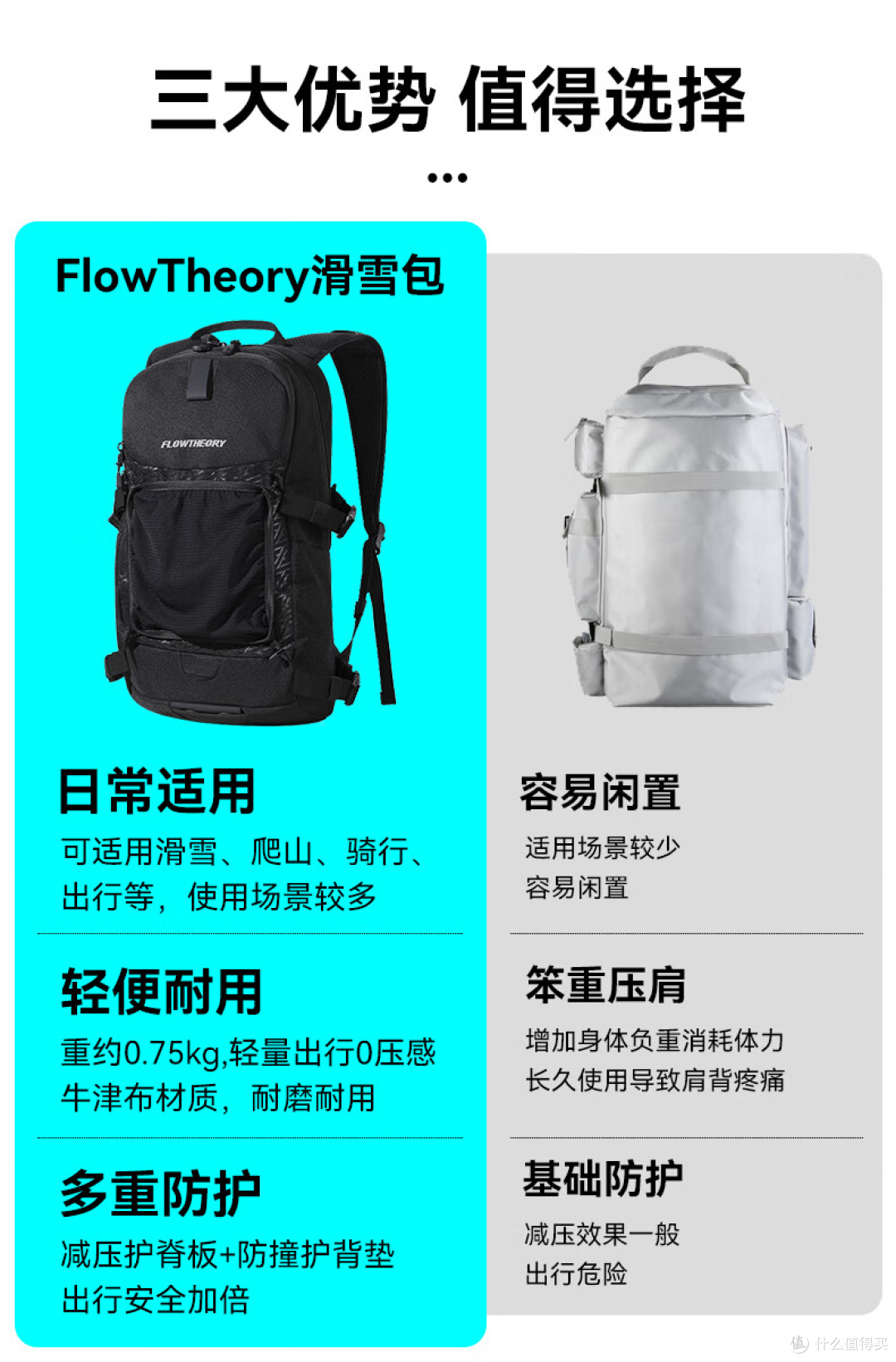 轻量护脊 多功能滑雪随行双肩包259，带护脊板289