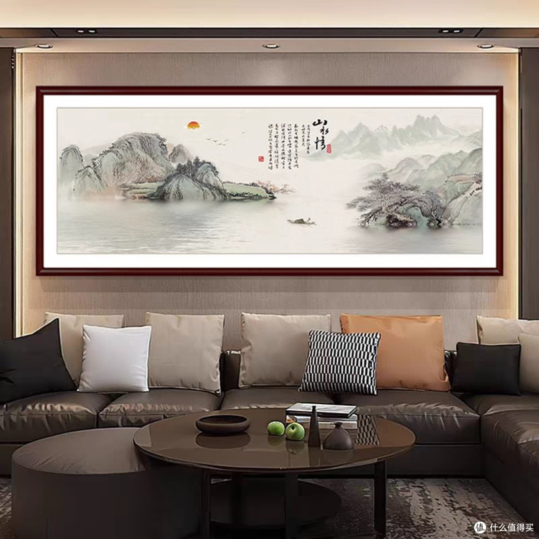 国风山水墨画,新中式客厅背景墙装饰的不二之选!