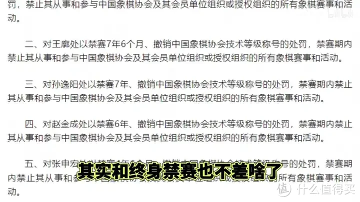 【省流总结】中国象棋协会处罚公告 对41名违规人员进行通报