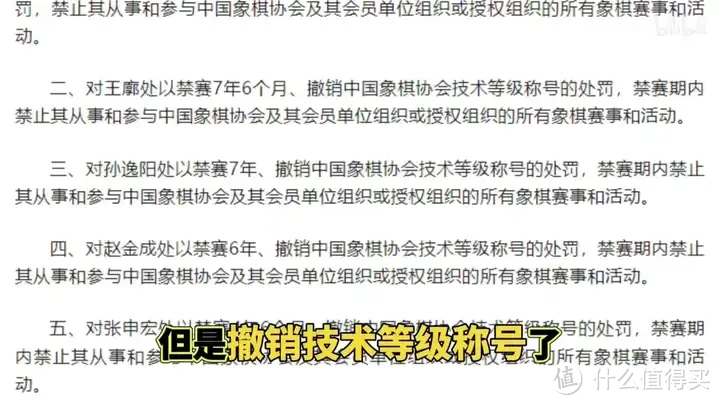 【省流总结】中国象棋协会处罚公告 对41名违规人员进行通报