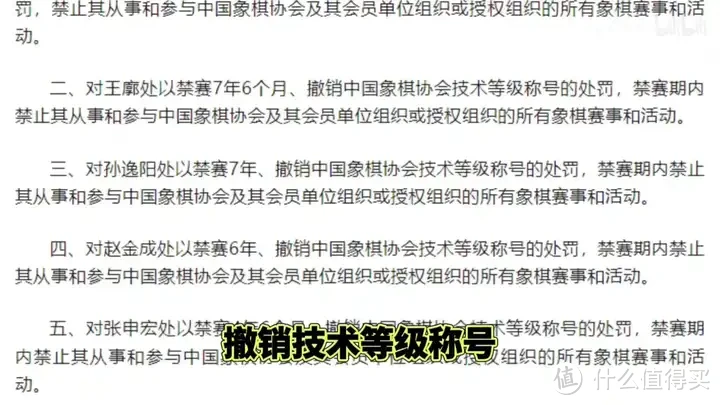 【省流总结】中国象棋协会处罚公告 对41名违规人员进行通报