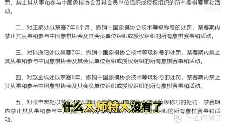 【省流总结】中国象棋协会处罚公告 对41名违规人员进行通报