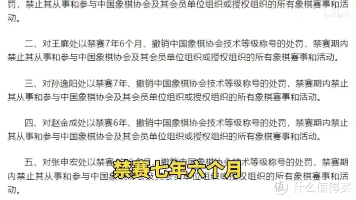 【省流总结】中国象棋协会处罚公告 对41名违规人员进行通报