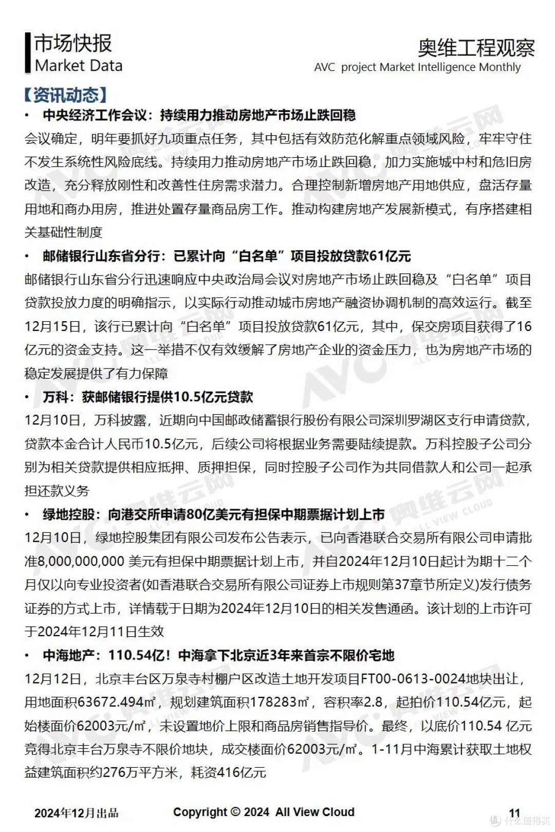 2024年11月奥维精装工程市场快报
