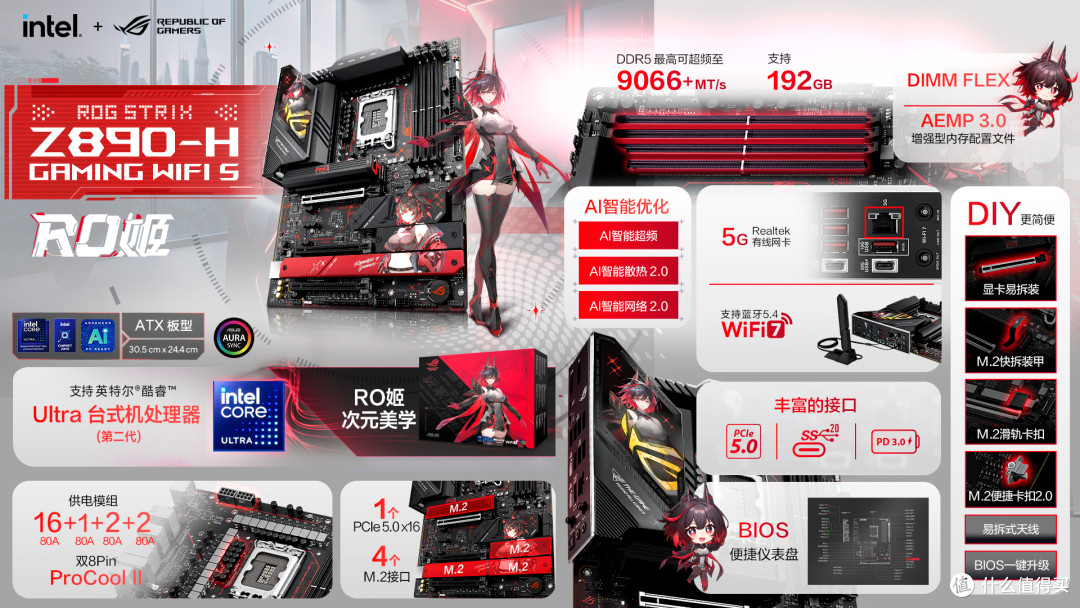 白色选吹雪姬、黑色上RO姬！ROG Z890HS+酷睿Ultra265K装机体验！