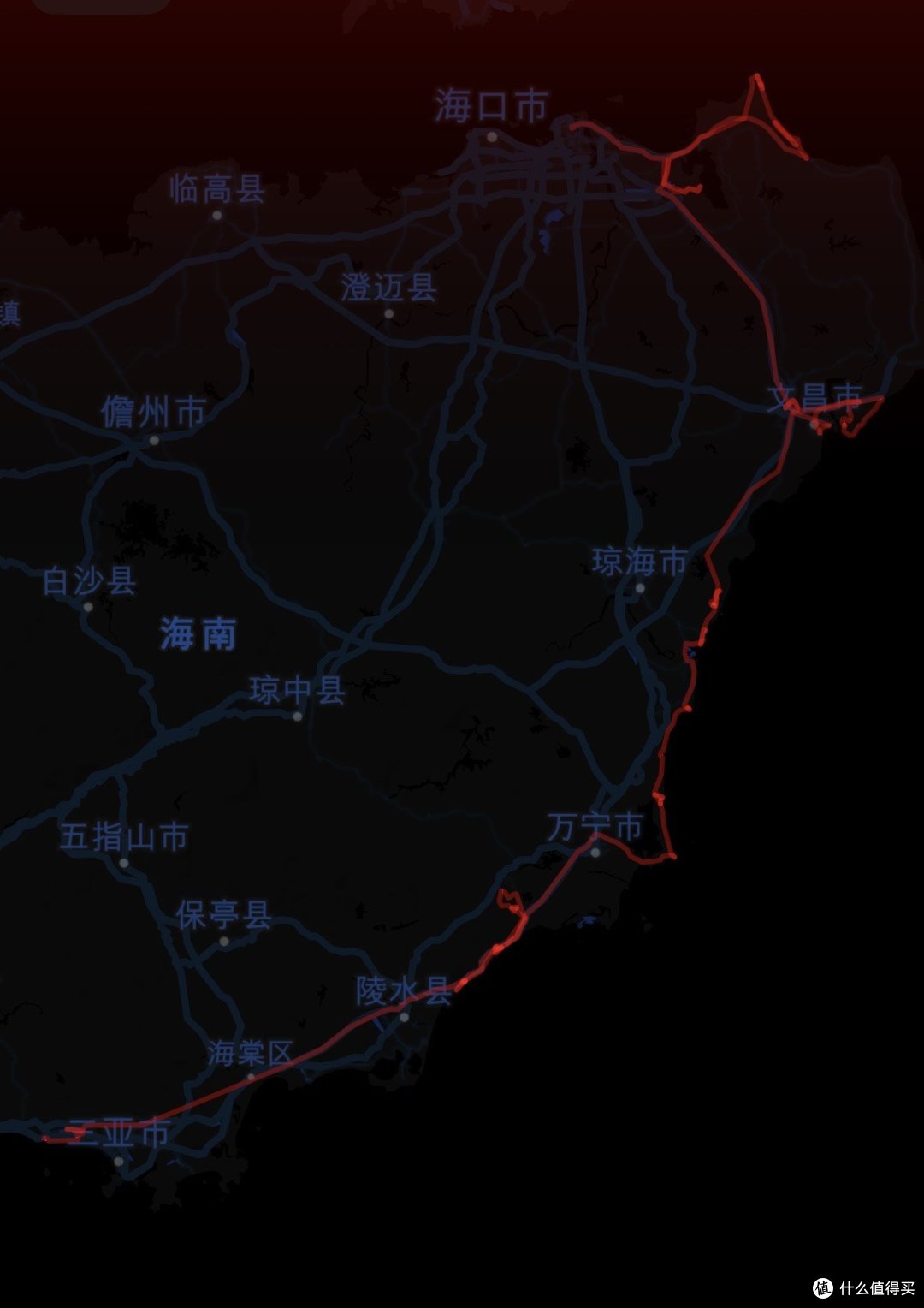 这次骑行绕海南东海岸进行，耗时5天