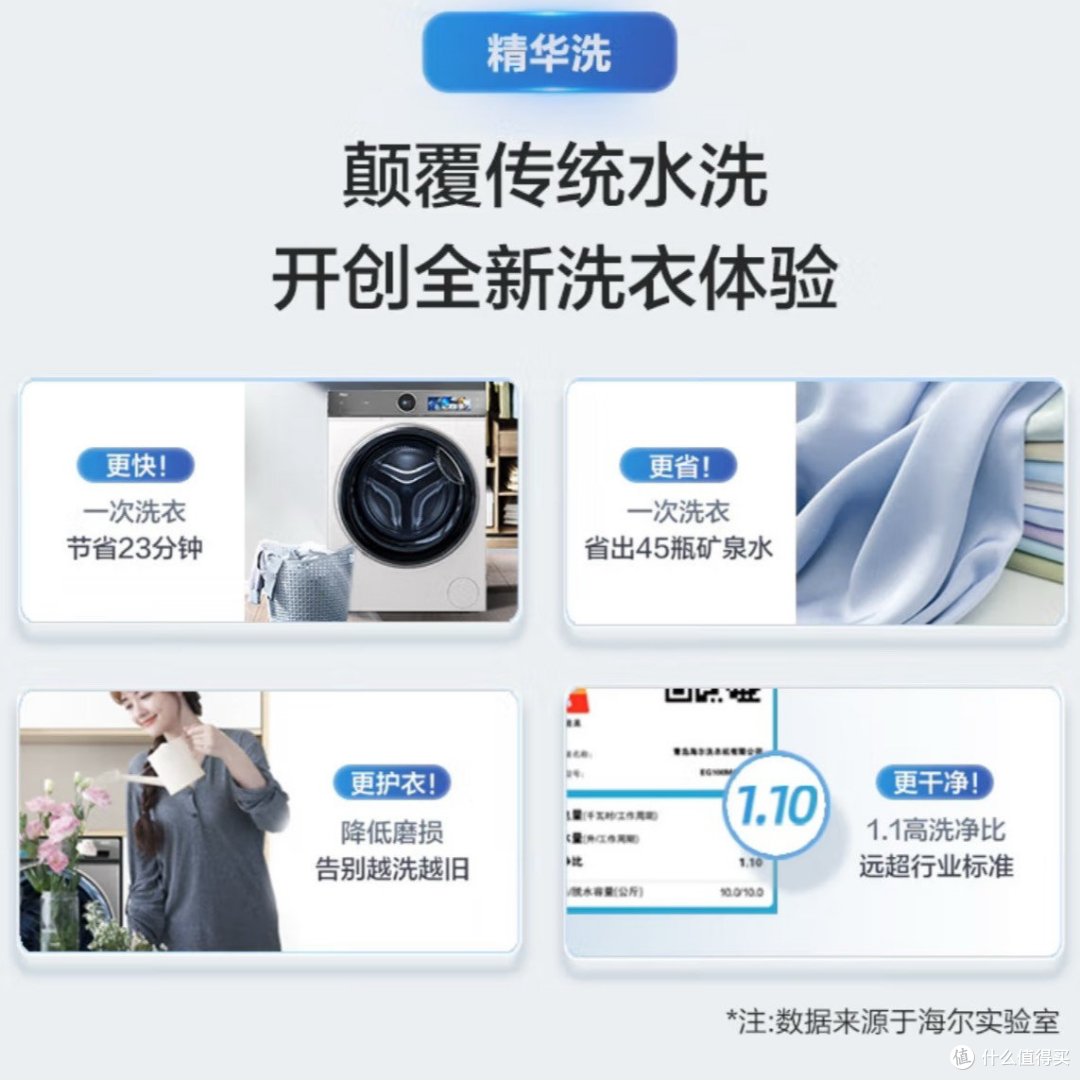 🌈海尔（Haier）滚筒洗衣机全自动云溪冠军版京东国补3999元起