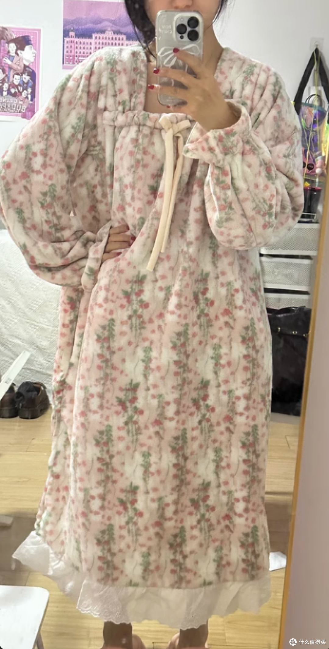公主风睡裙女珊瑚绒冬季加厚加绒法兰绒日系甜美可爱睡衣裙