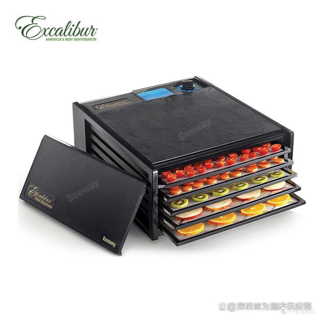 美国Excalibur蔬果烘干机5层黑色门食物风干机干果机4526T220