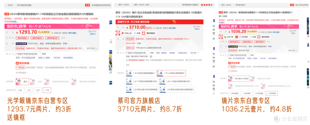 1688配蔡司安全下车!对比京东、淘宝后的配镜经验来啦!