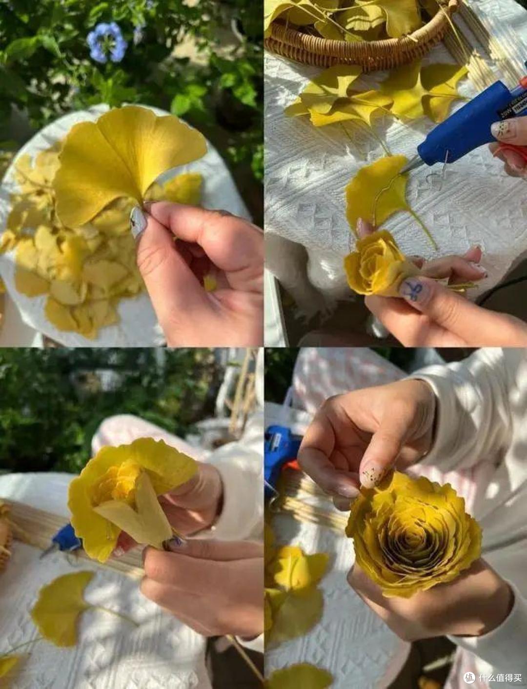 山东一姑娘，因“把银杏叶做成玫瑰花”走红，美轮美奂，堪称一绝