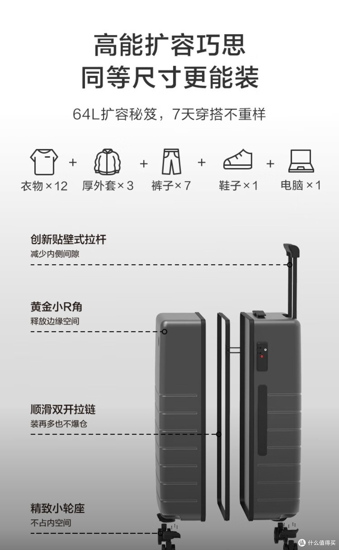京东京造无界行李箱,轻盈旅行不是梦
