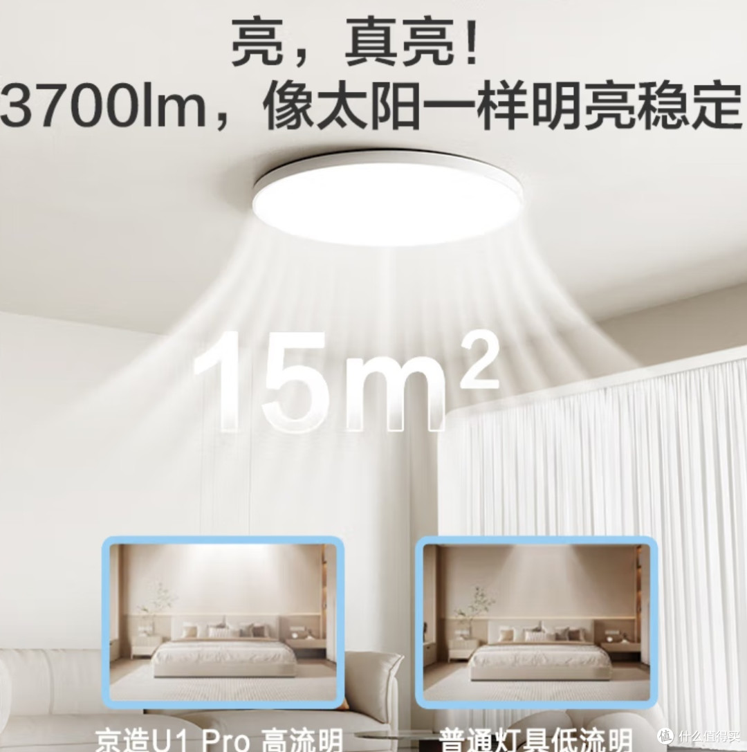 京东京造U1 Pro卧室吸顶灯:国补性价比之选,全光谱护眼新体验