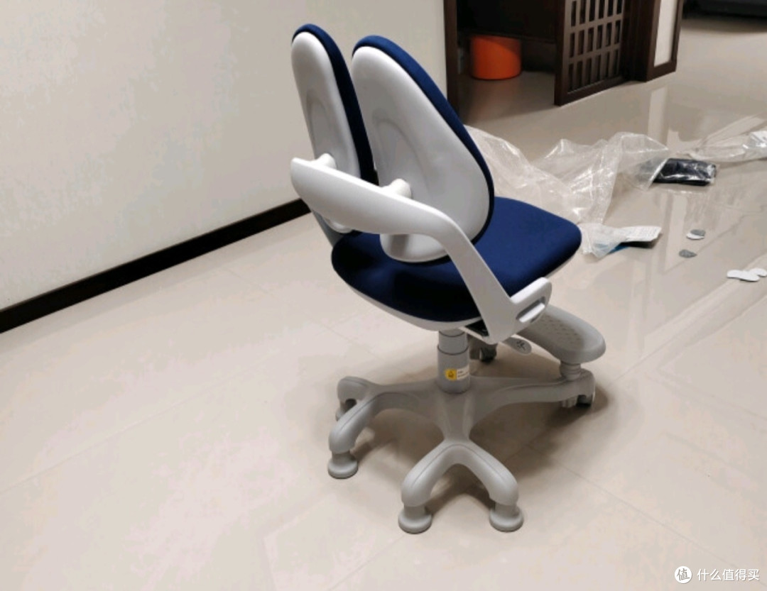 护童儿童学习椅可调节升降学生正姿座椅带脚踏 G5蓝