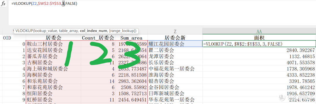 提取Excel其他列中与当前列值相同的行的对应数值