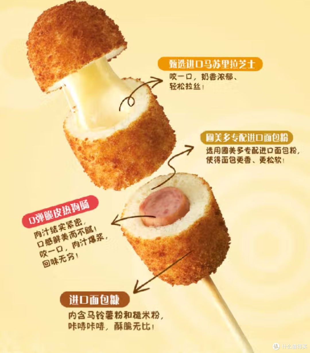 一口爆浆,满嘴芝香!圃美多芝士热狗棒,从此告别路边摊!