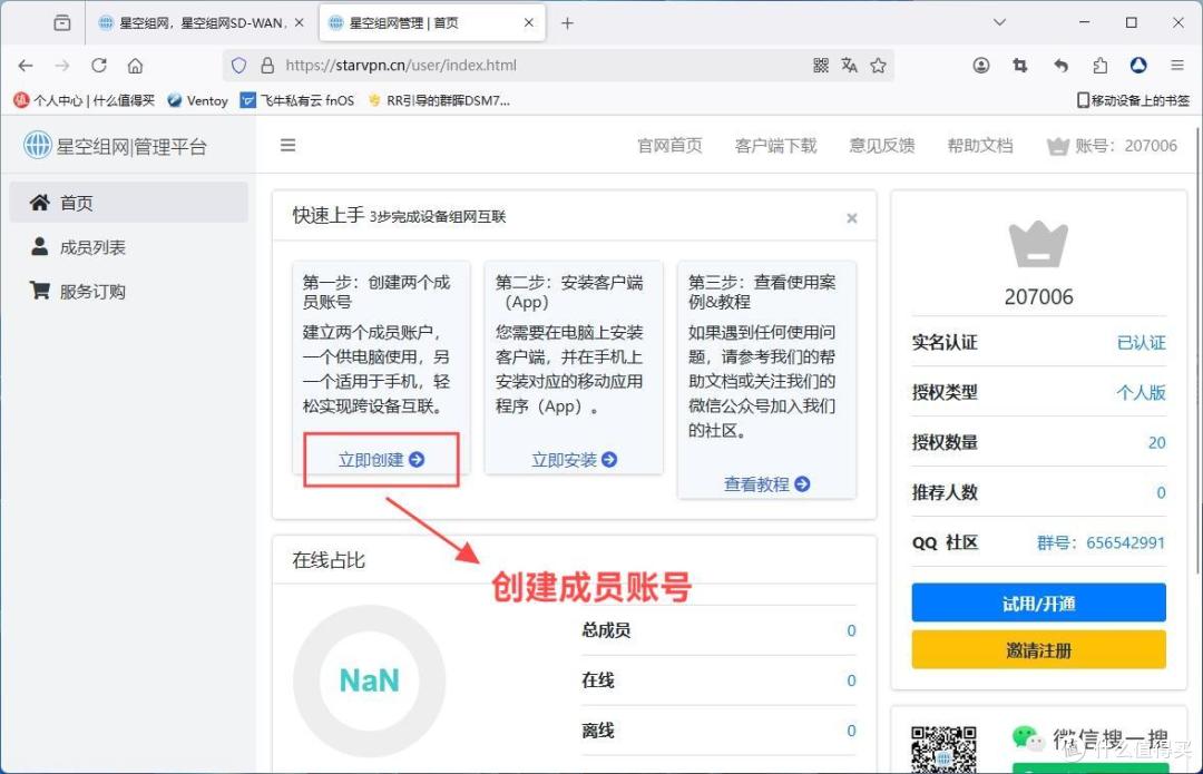 NAS安全回家,星空组网教程