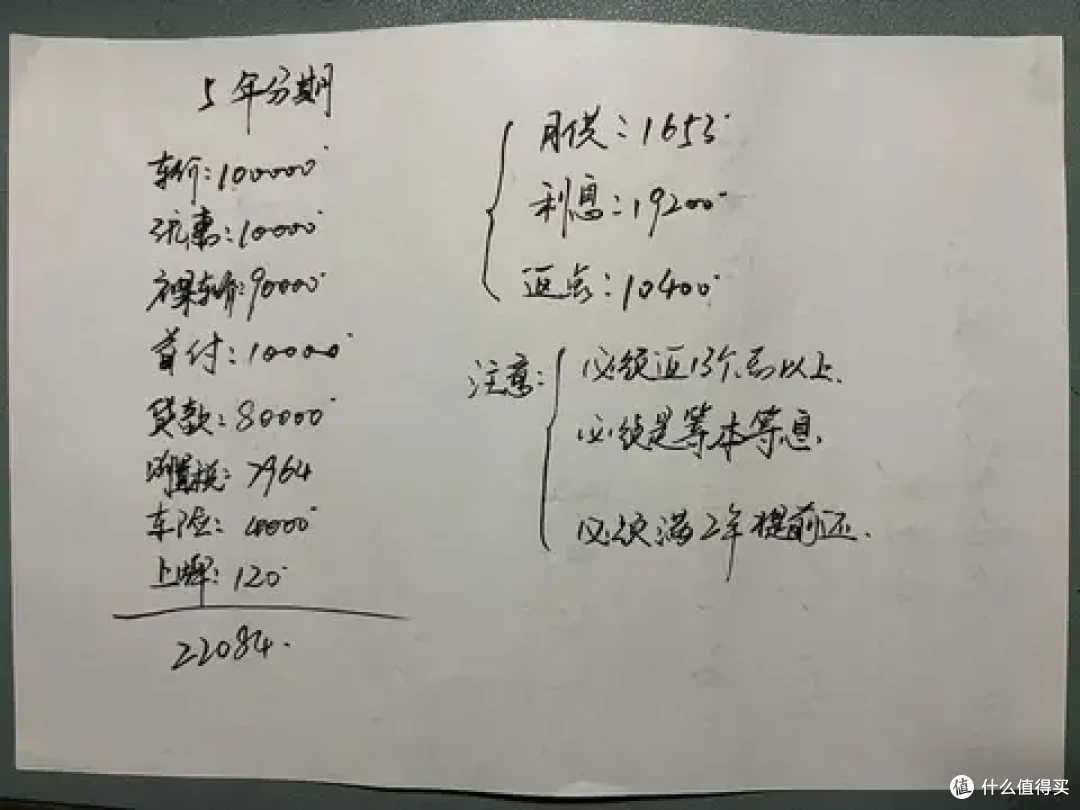 10万的车,全款、3年分期、5年分期能相差多少钱?哪个更划算?
