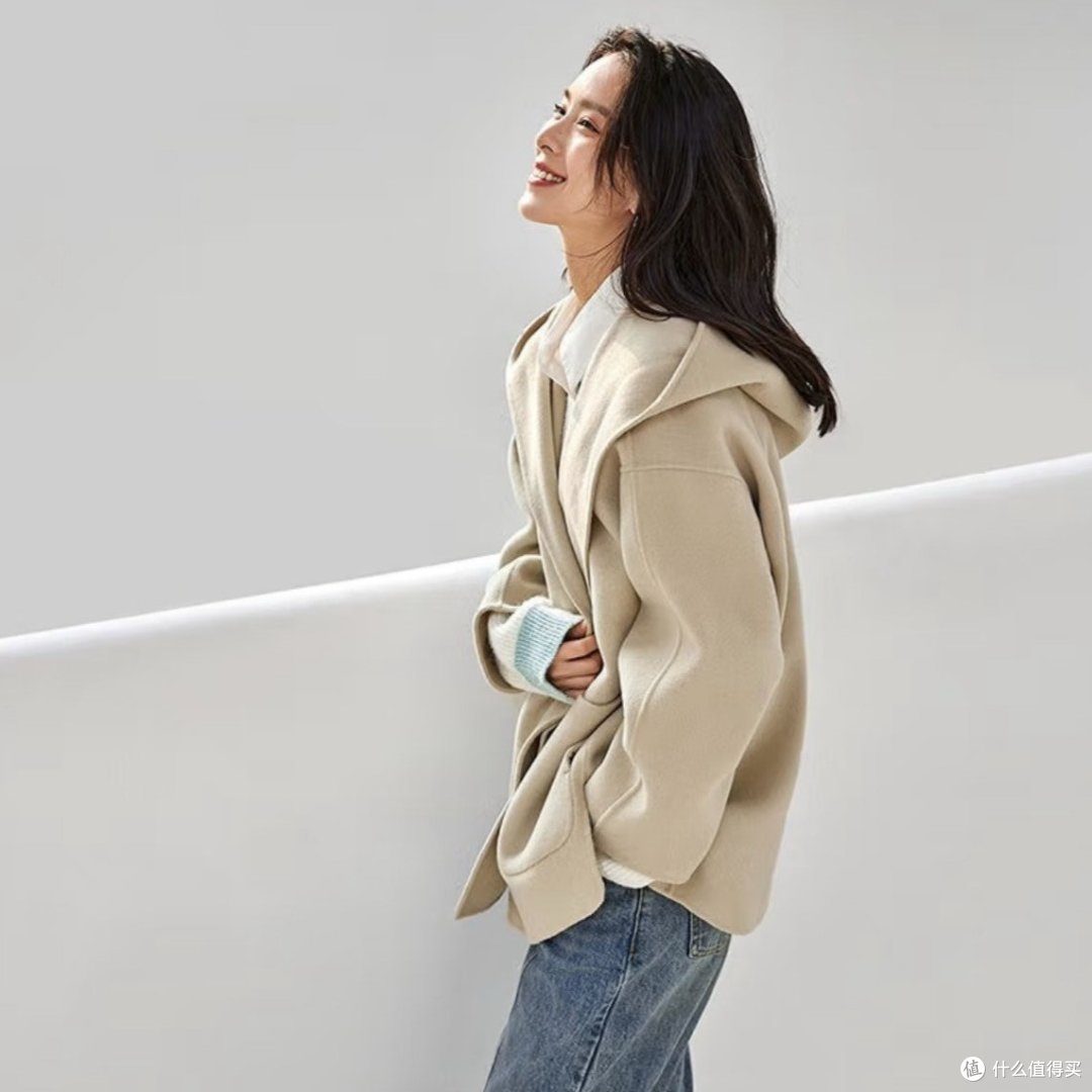 对白双面毛呢外套,穿出初春高级感