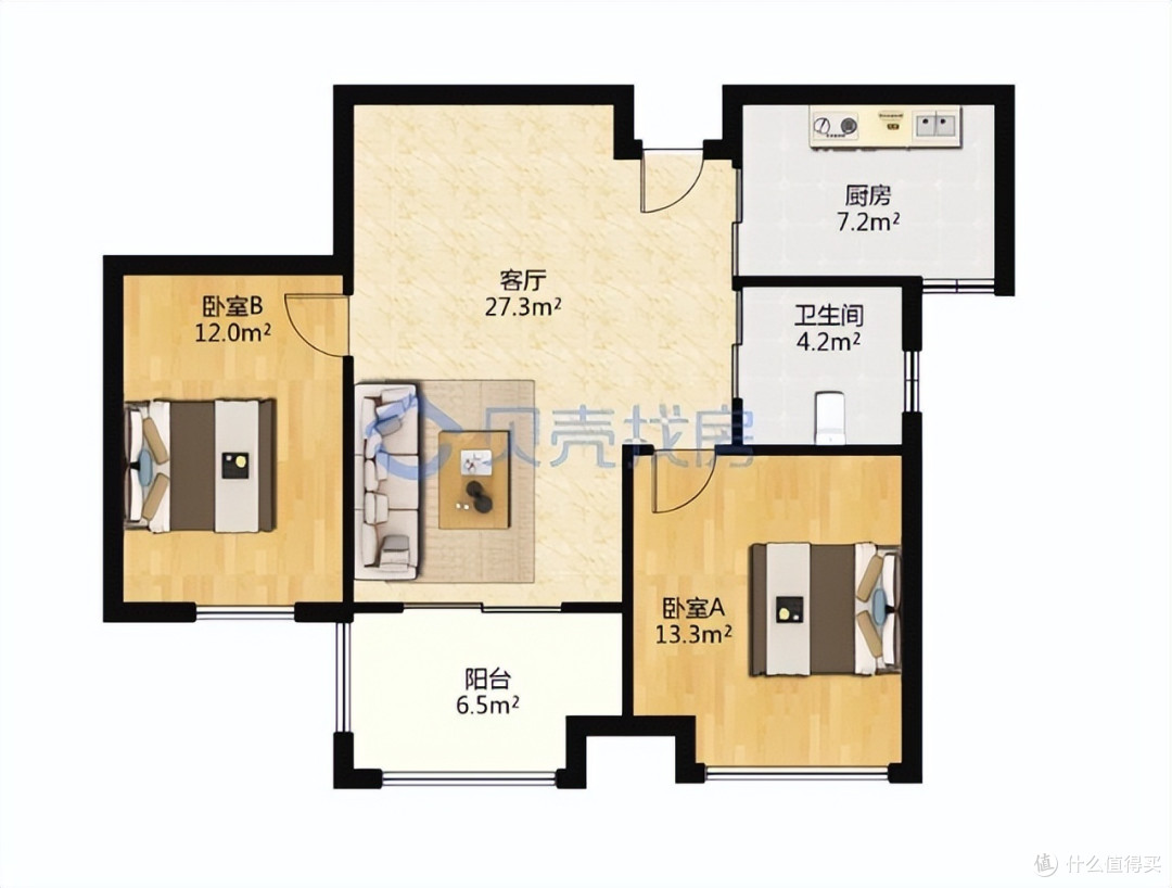 90㎡两室原木风,实用家居的温馨之选