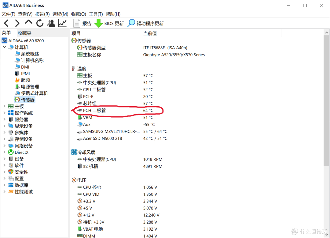 PCH二极管也下降了10°