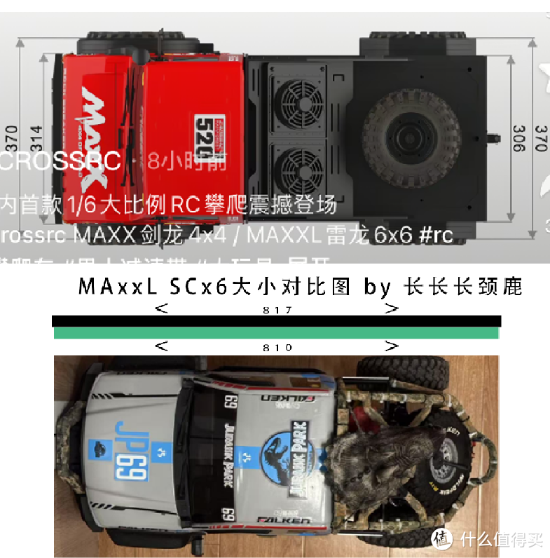 RC攀爬丨​CROSSRC雷龙大小对比SCX6