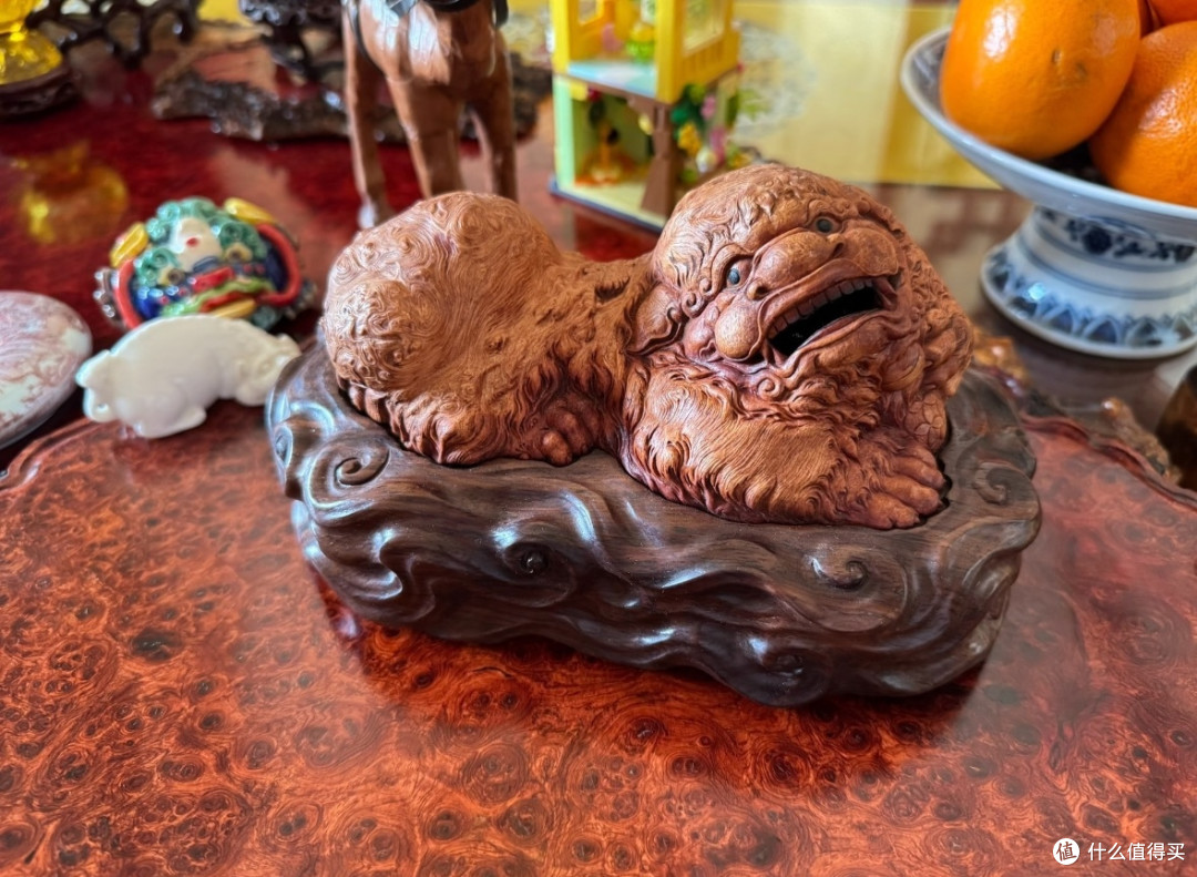我的珍藏:荔枝木狻猊香炉,喝茶把玩两不误