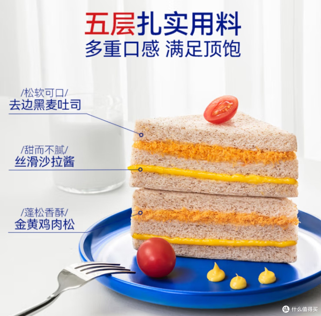 
春日野餐必备：哈兰德黑麦肉松0蔗糖三明治，健康美味两不误！