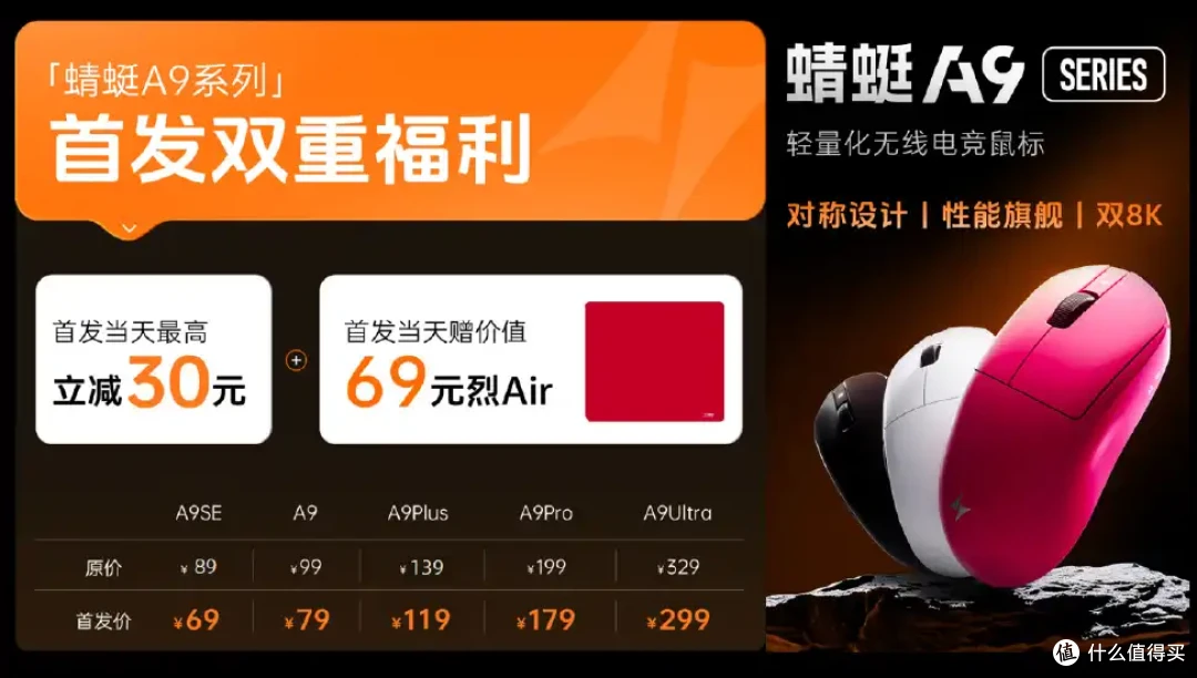 首发69元起!全系-20还送价值69元鼠标垫!——ATK 蜻蜓A9鼠标