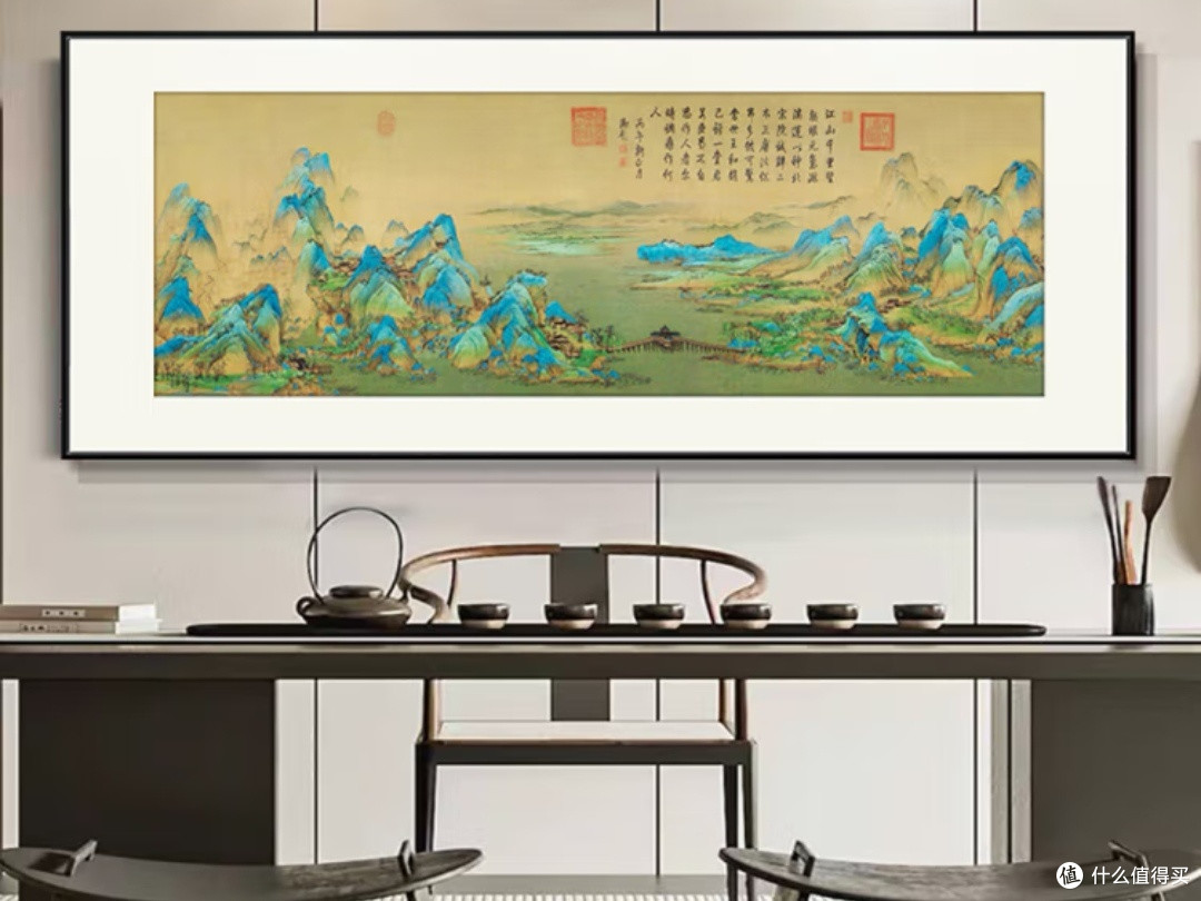摩马艺品千里江山图:新中式家居的艺术瑰宝