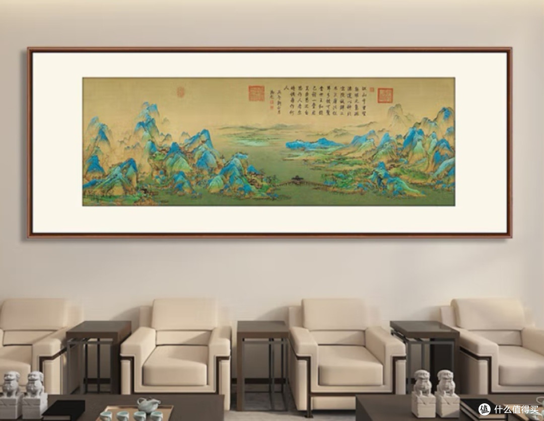 摩马艺品千里江山图:新中式家居的艺术瑰宝